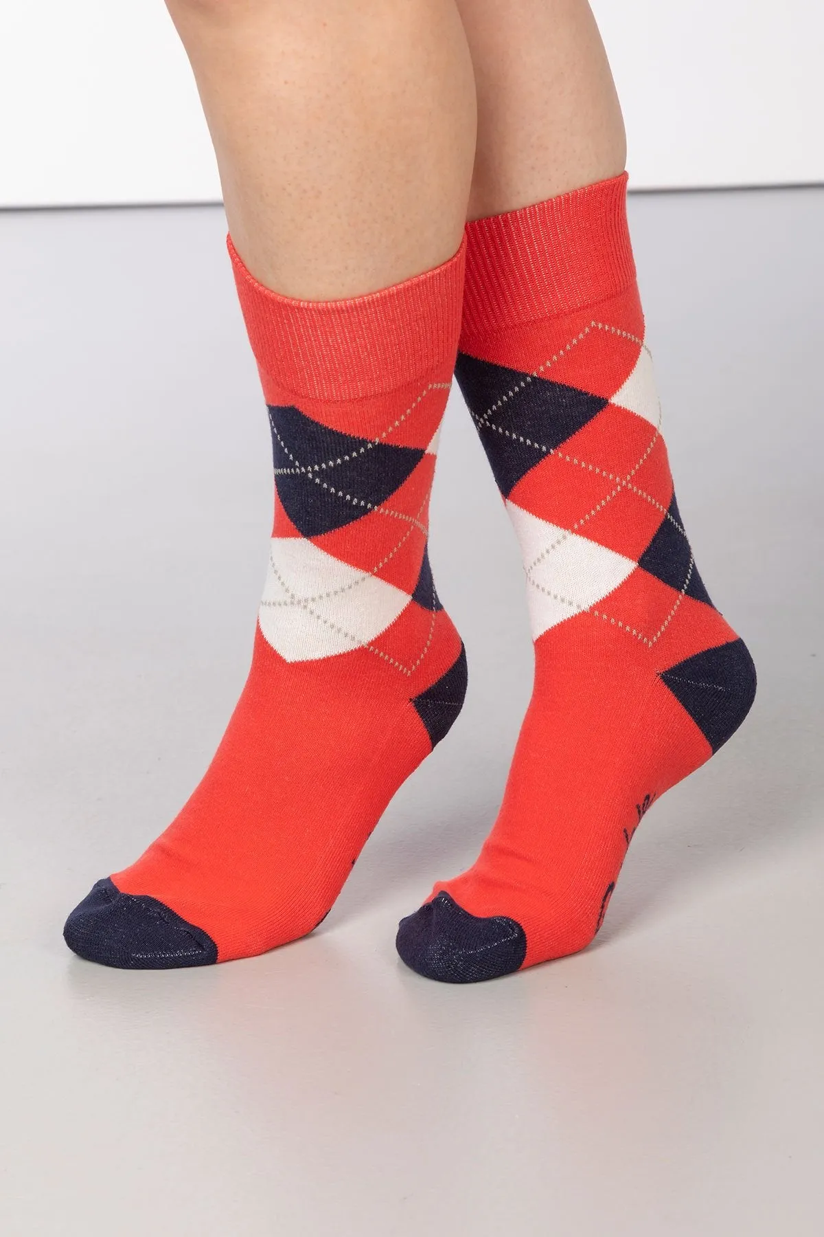 Ladies Argyle Ankle Socks