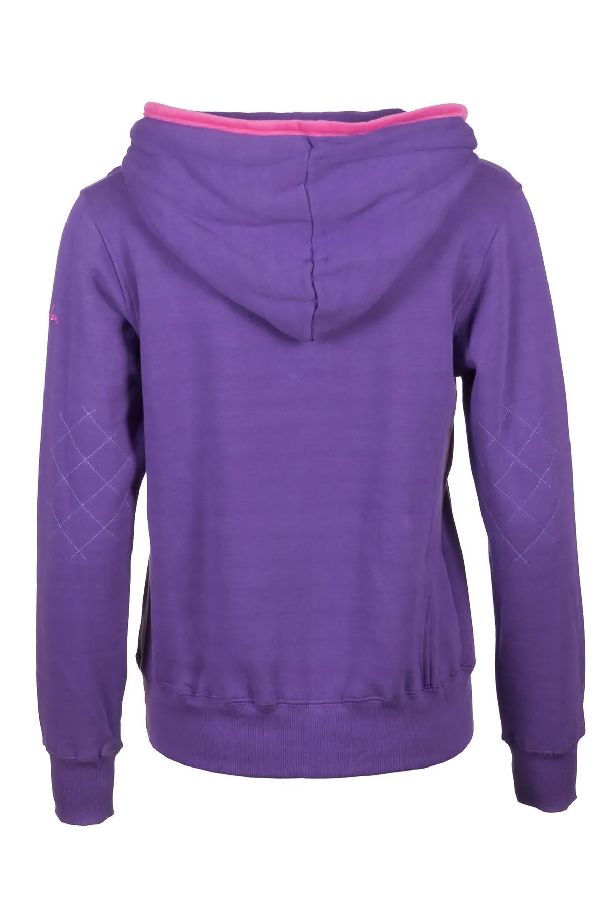 Ladies Plain Button Neck Hoody