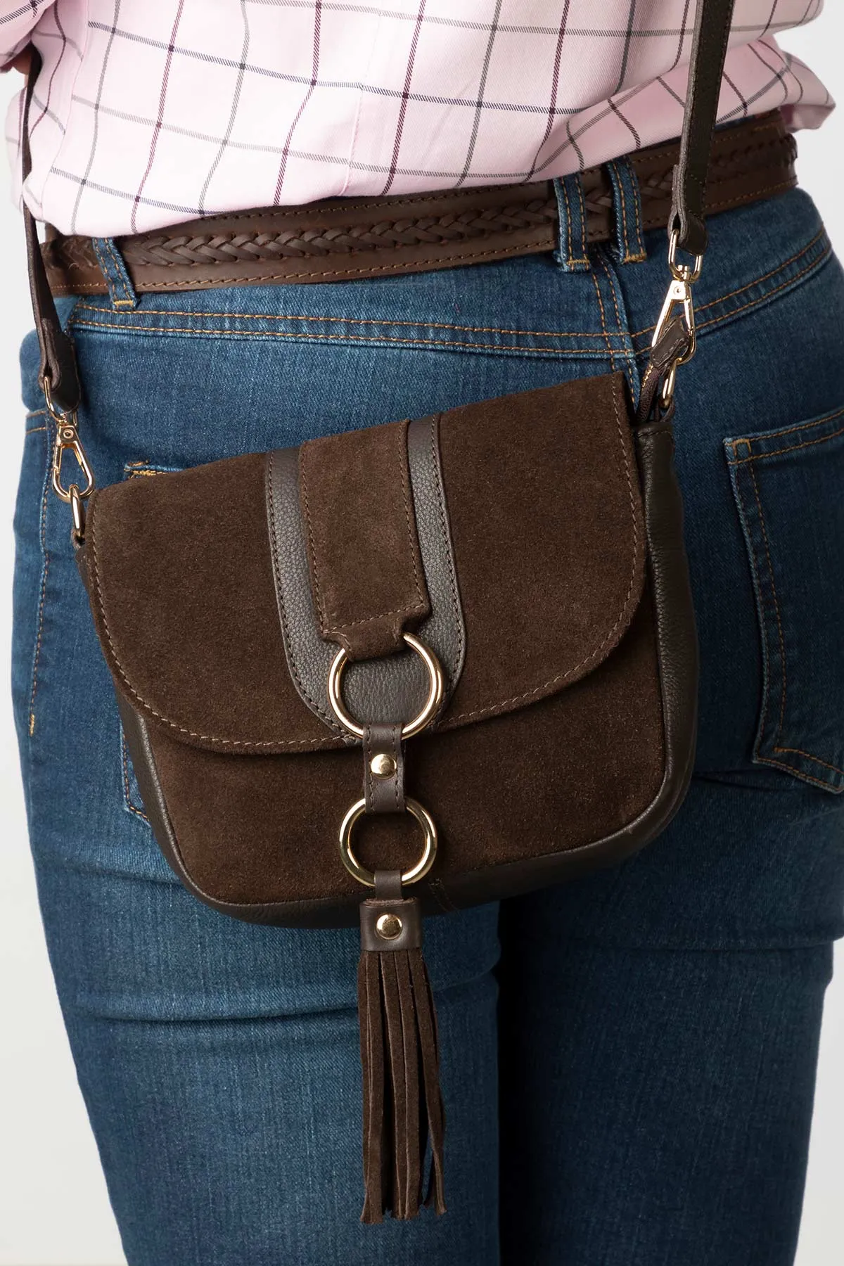 Ladies Suede Cross Body Bag - Helmsley