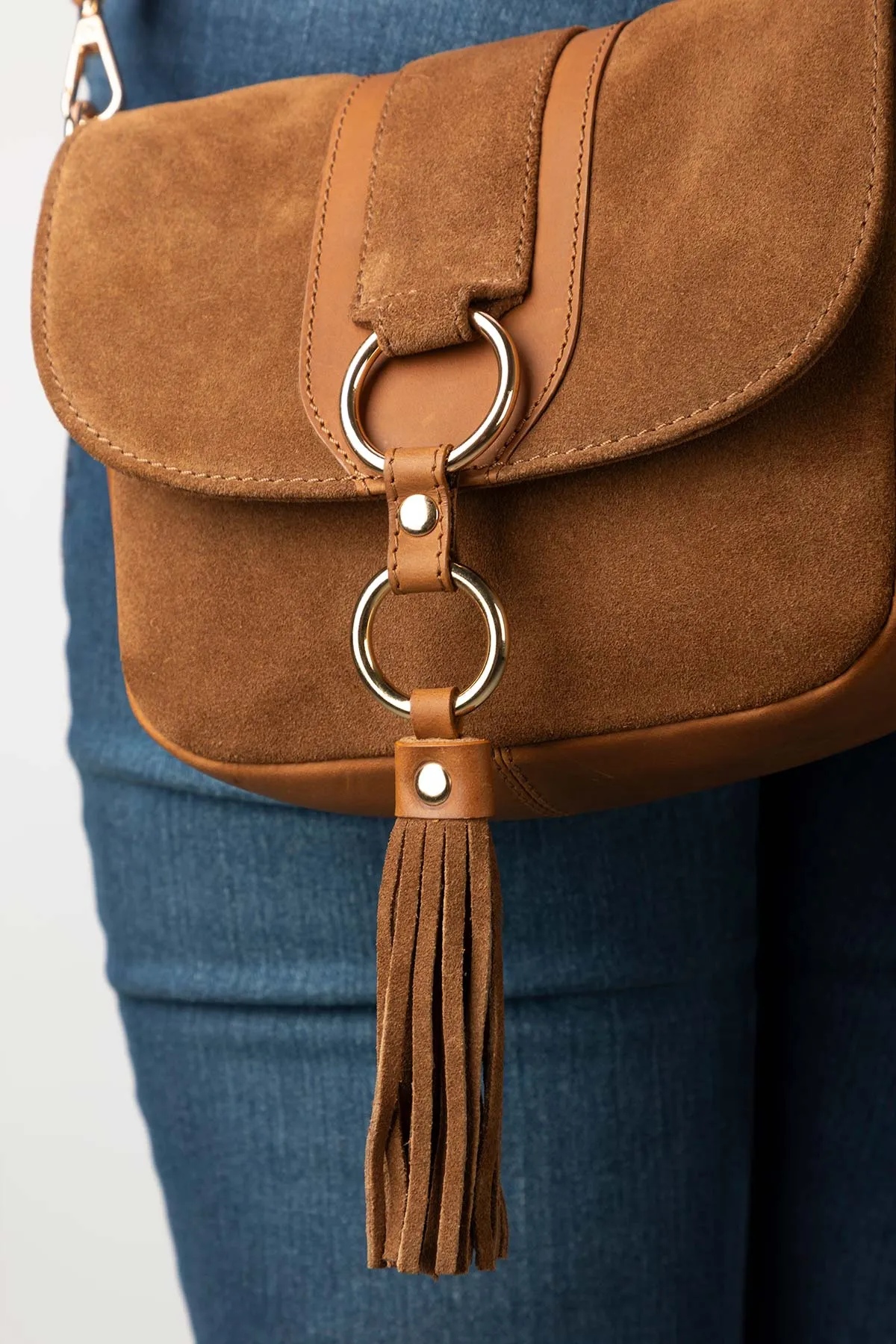 Ladies Suede Cross Body Bag - Helmsley