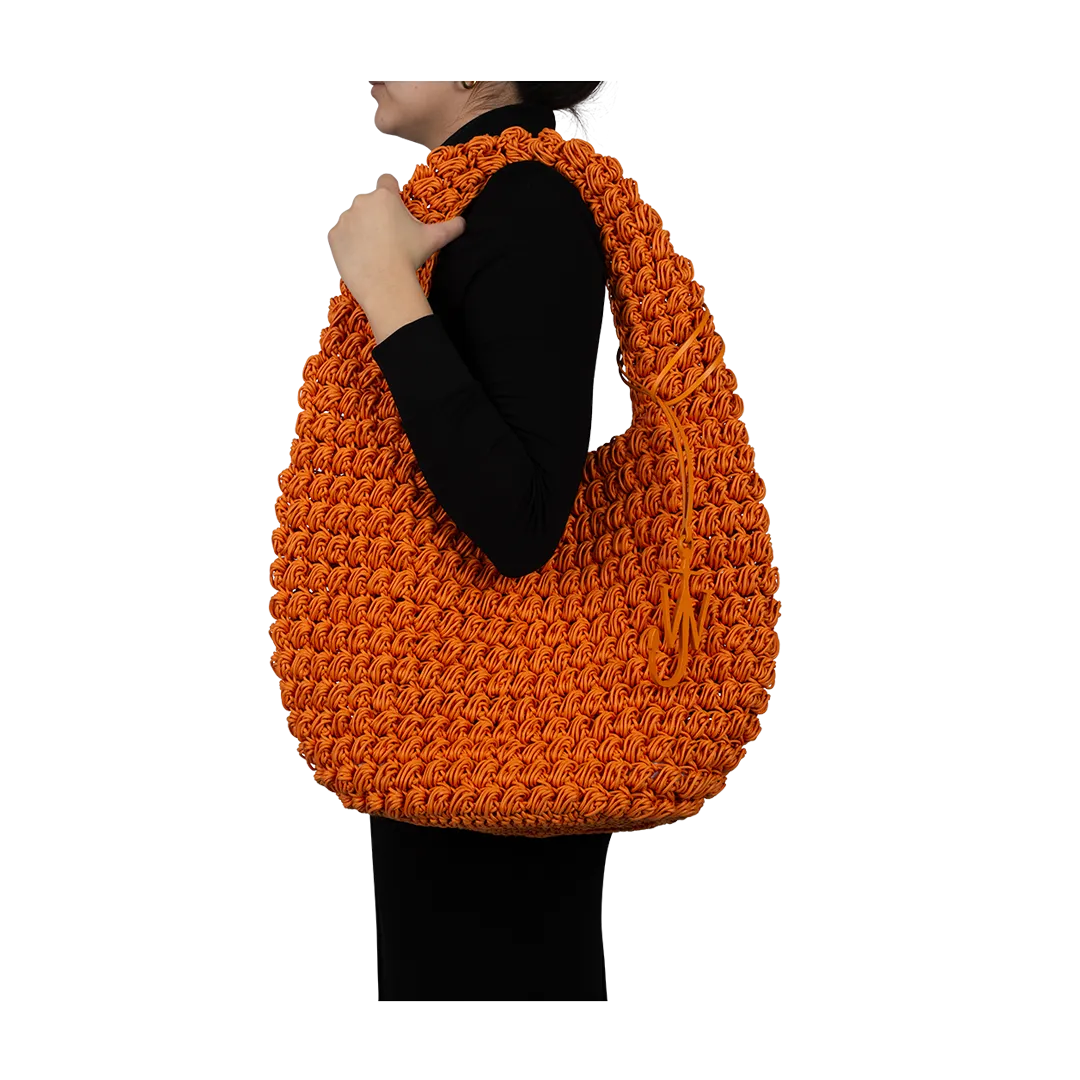 Large Orange Popcorn Basket Hobo Bag