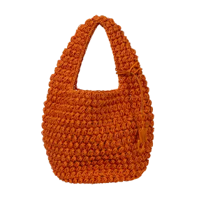 Large Orange Popcorn Basket Hobo Bag