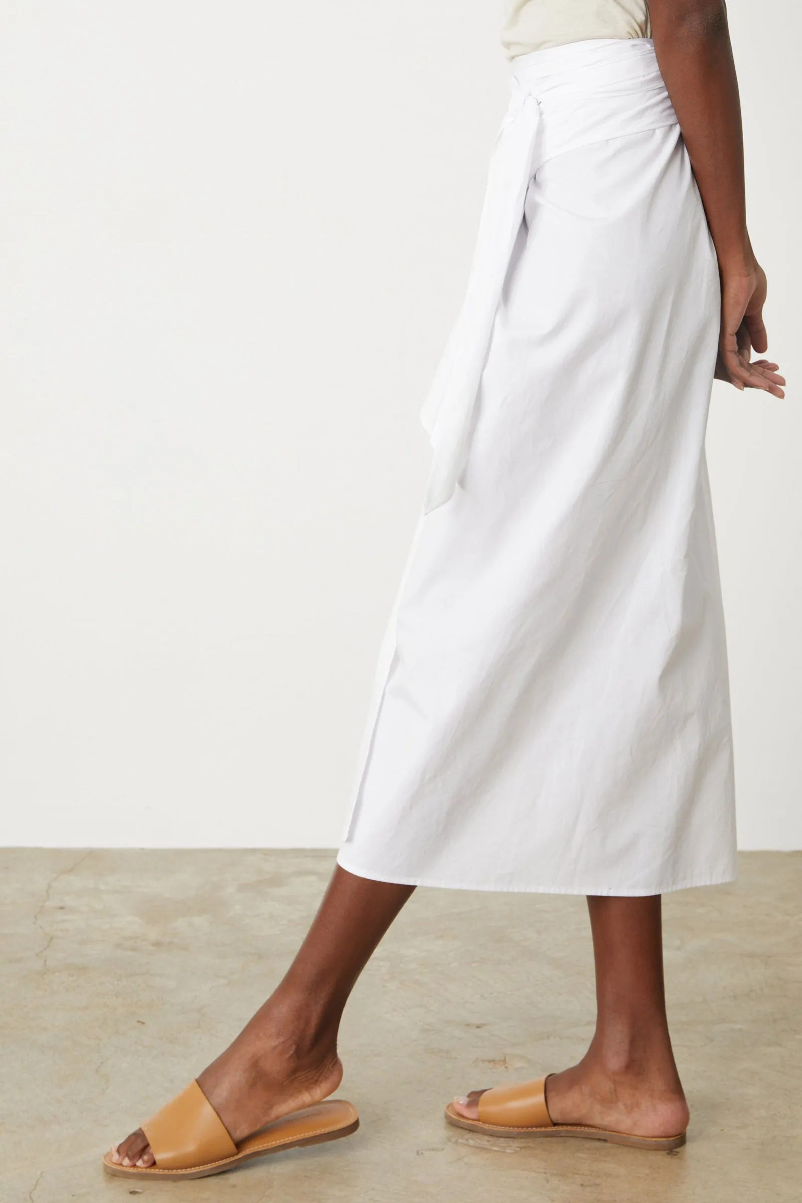 Leena Tie Front Cotton Skirt