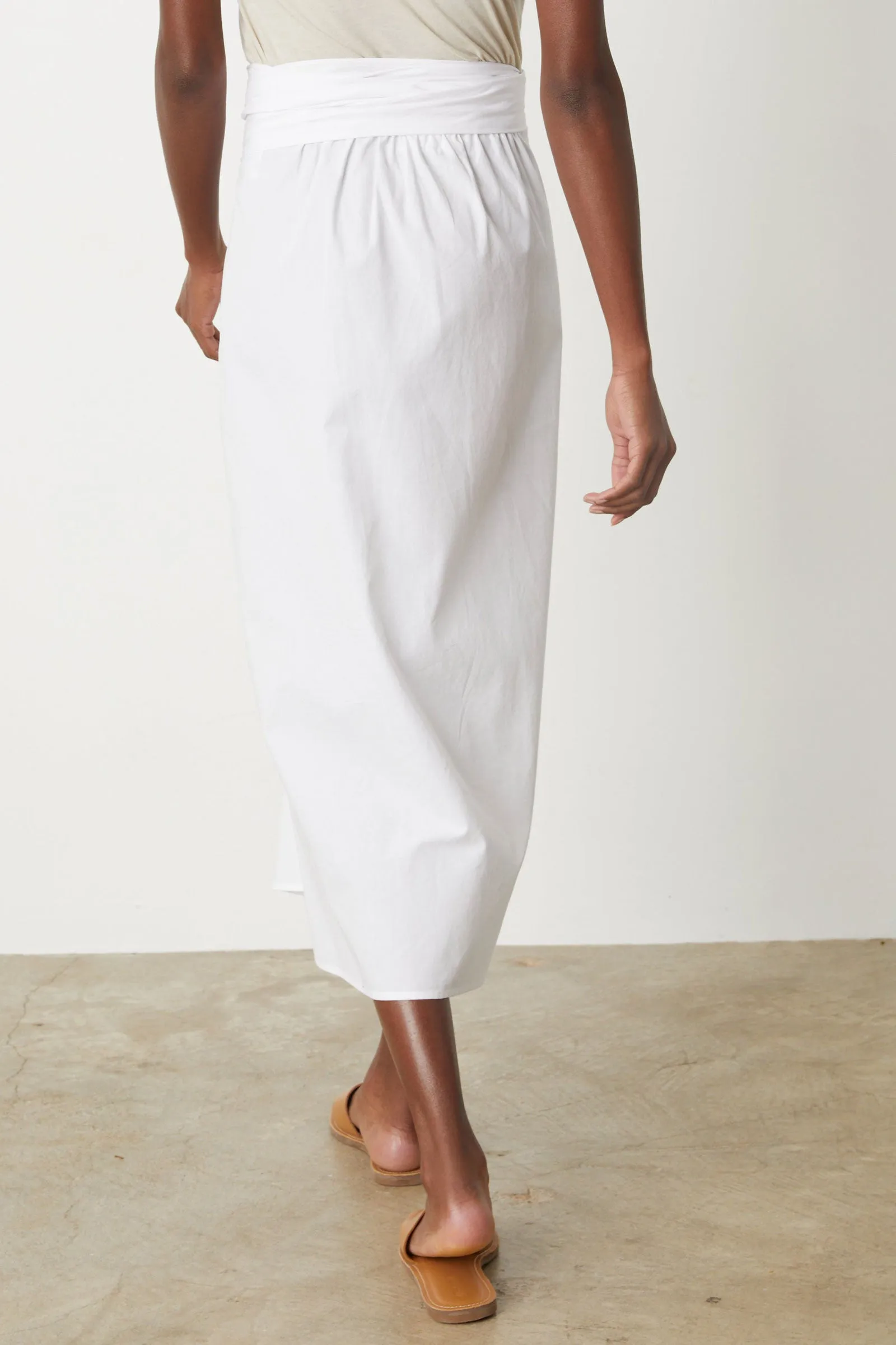 Leena Tie Front Cotton Skirt