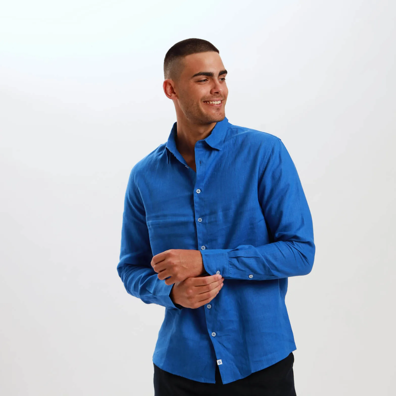 Long Sleeve Linen Shirt | Royal Blue