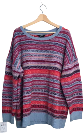 Long Tall Sally Multi-Coloured Patterned Knit Sweater UK 22-24