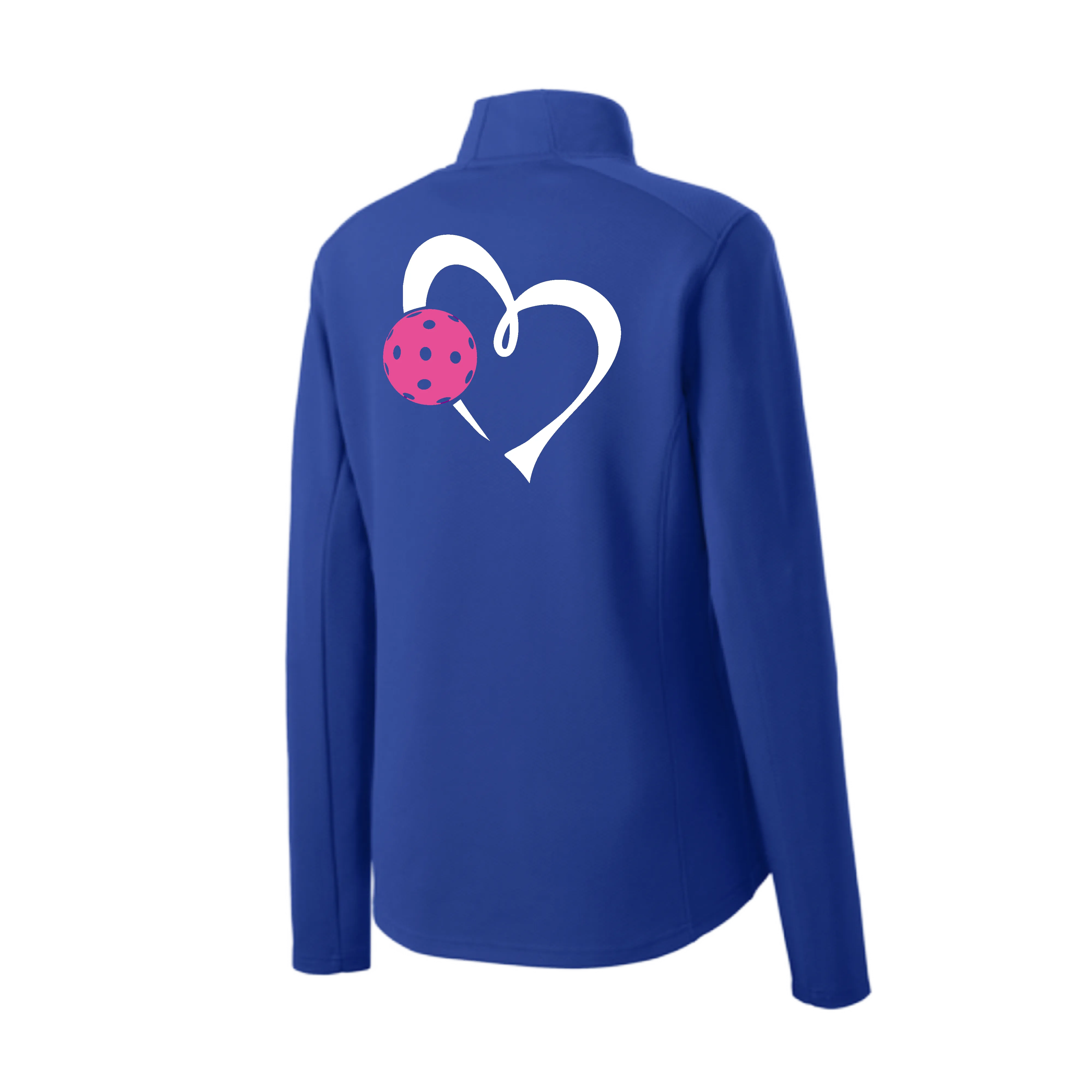 Love Pickleball Heart (Pink) | Women's 1/4 Zip Pullover Athletic Shirt | 100% Polyester