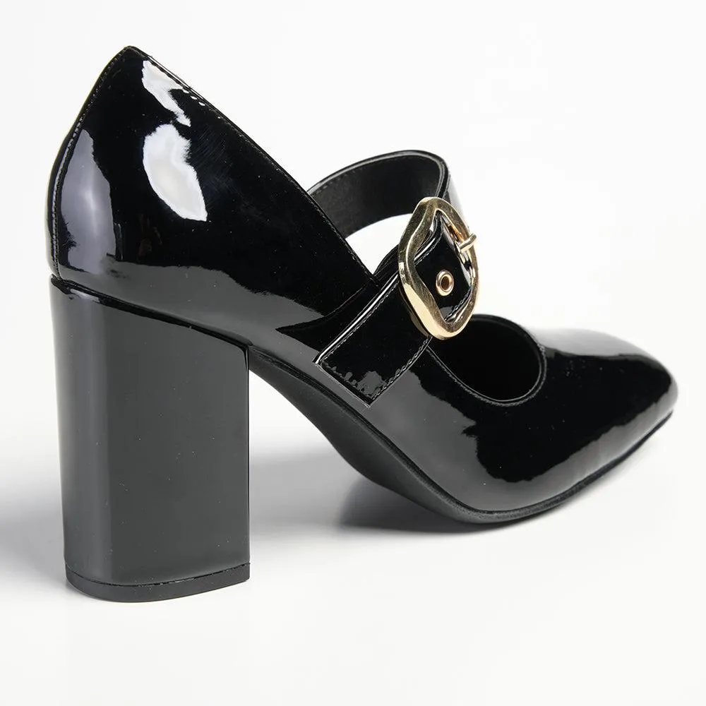 Madison Banks Block Heel - Black