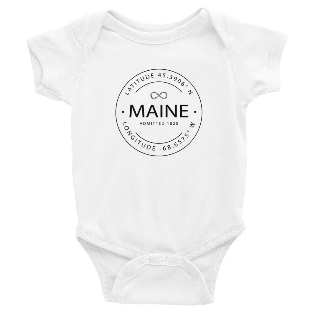 Maine - Infant Bodysuit - Latitude & Longitude