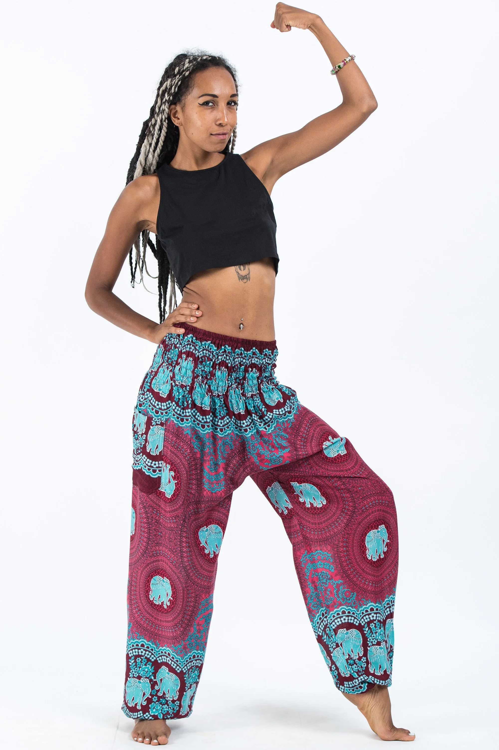 Mandala Elephant Women's Elephant Pants in Red