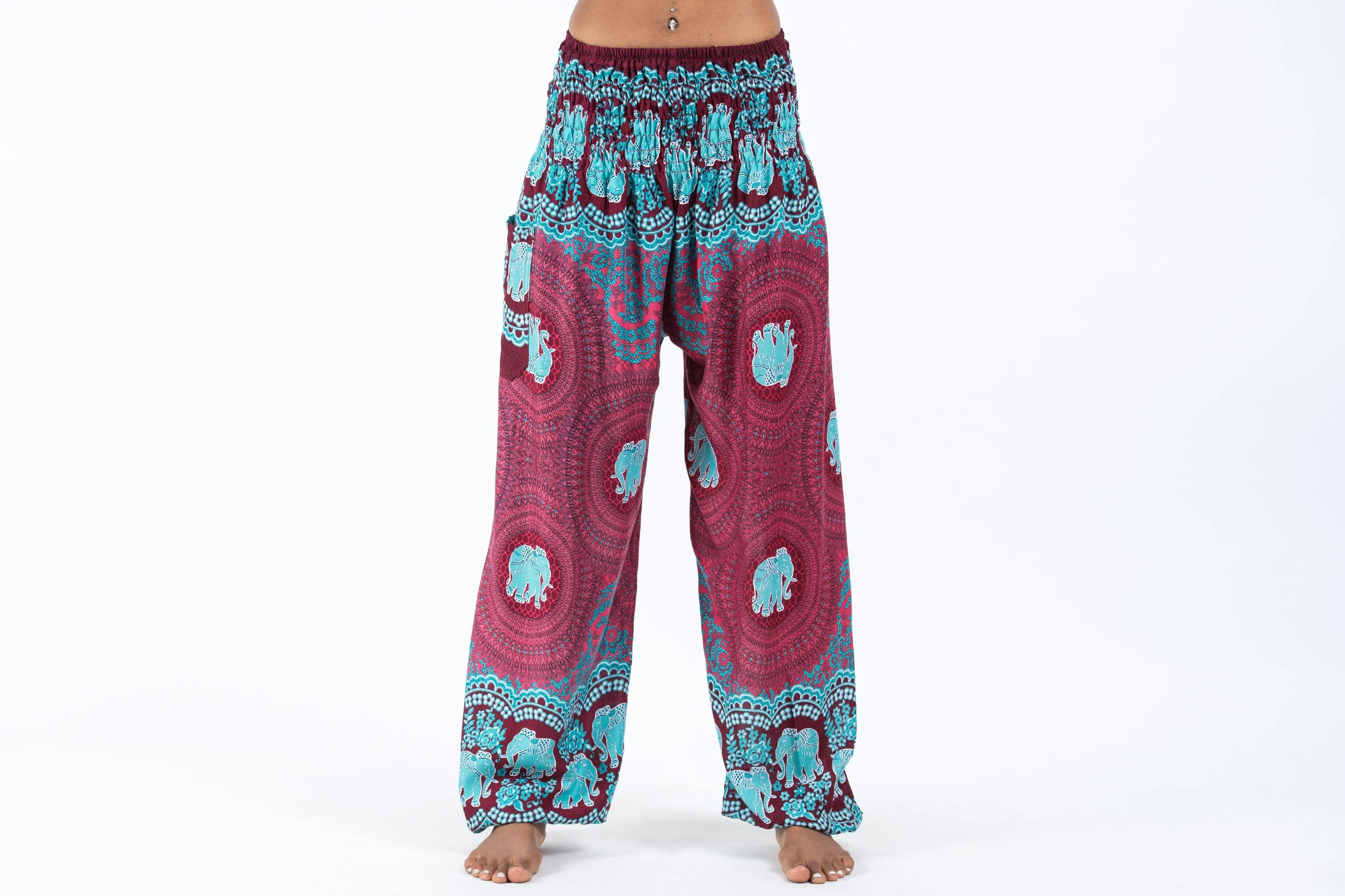 Mandala Elephant Women's Elephant Pants in Red