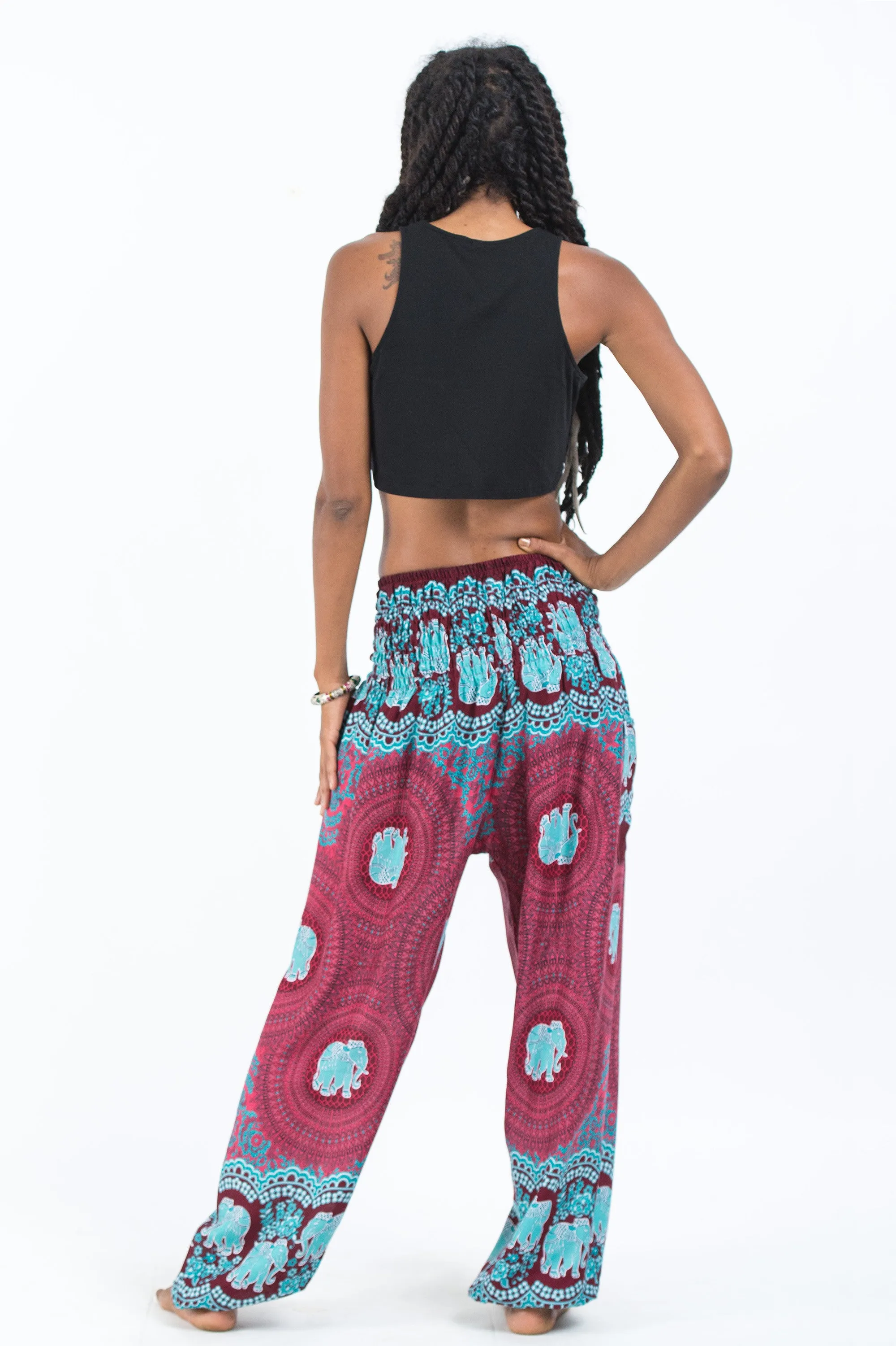 Mandala Elephant Women's Elephant Pants in Red