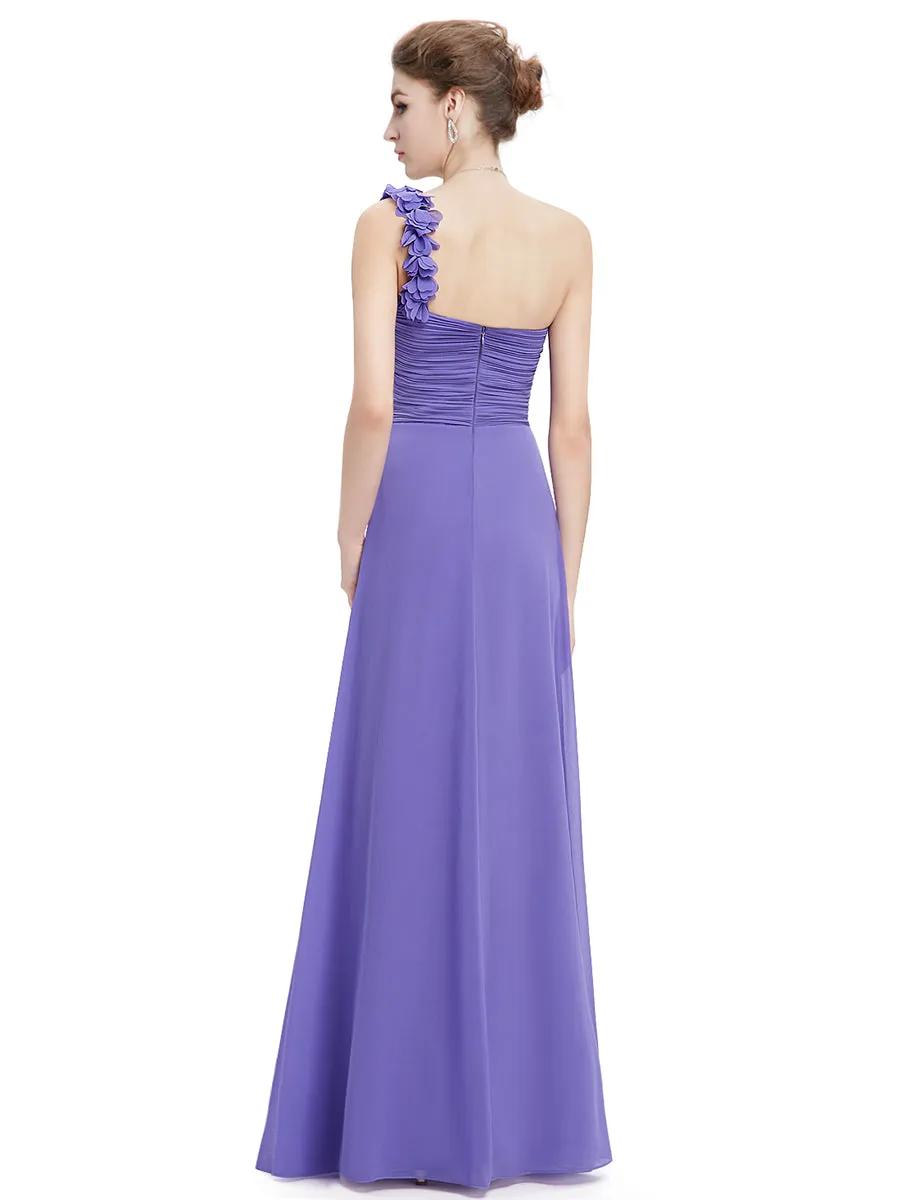 Maxi Long One Shoulder Chiffon Bridesmaid Dresses for Wholesale