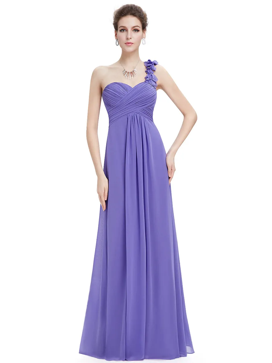 Maxi Long One Shoulder Chiffon Bridesmaid Dresses for Wholesale