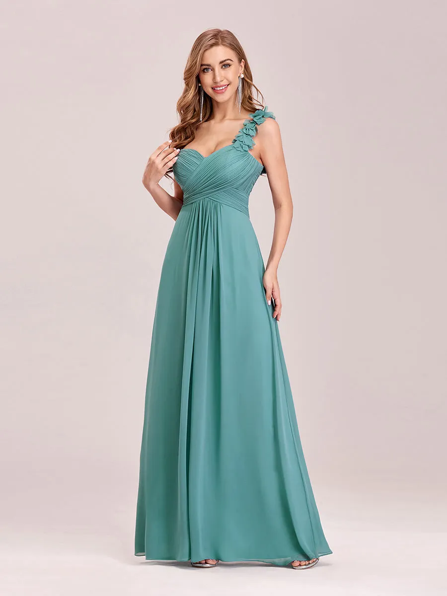 Maxi Long One Shoulder Chiffon Bridesmaid Dresses for Wholesale