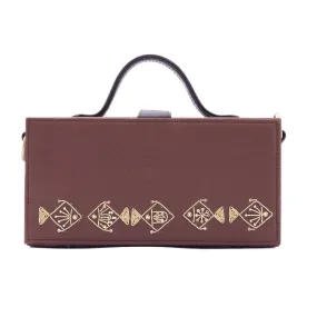 Mayari dabka tan hand embroidered crossbody clutch bag for women