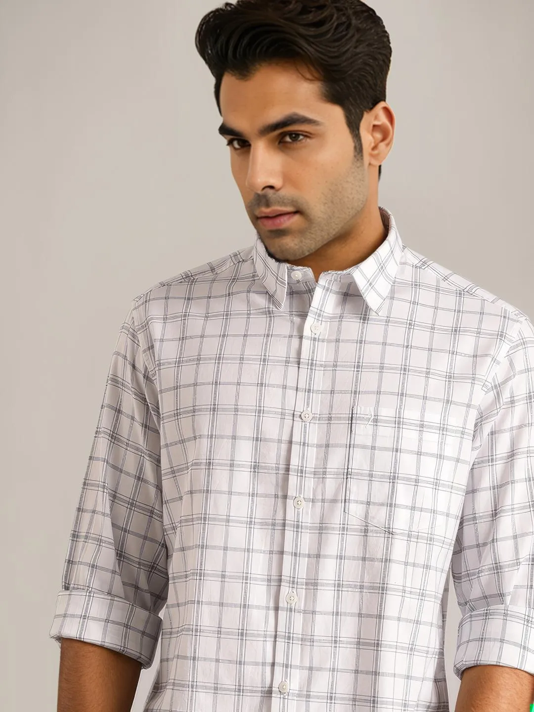 Men Checked Full Sleeve Cotton Shirt