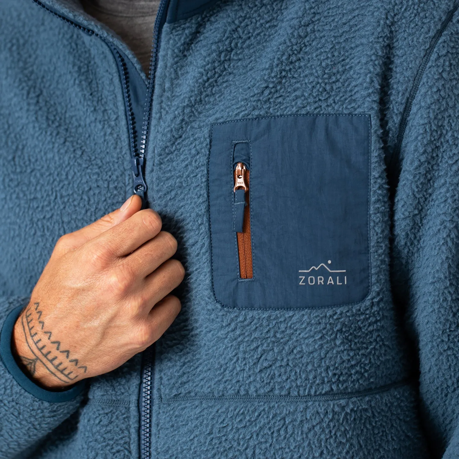 Mens Cosy Camp Fleece Blue Haven