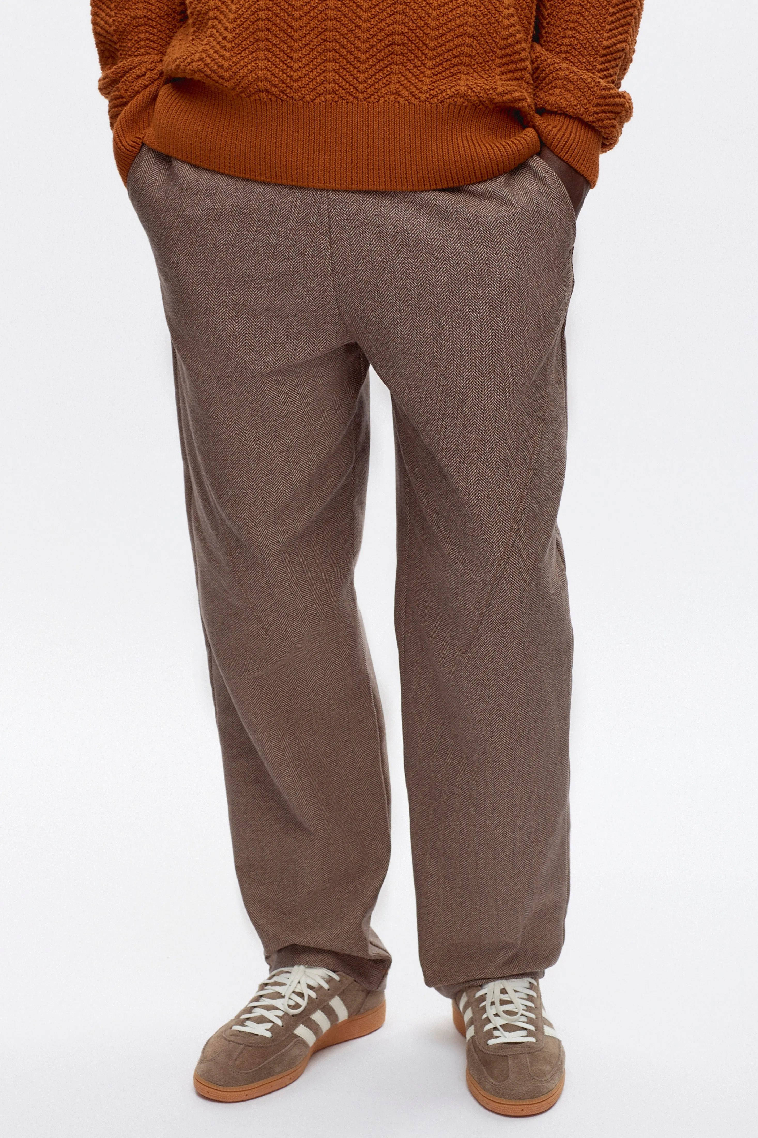 Men's Flannel Field Pant in Caramel Herringbone