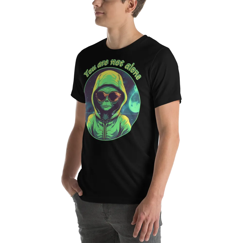 Men's Green Alien You Are Not Alone Graphic Tee