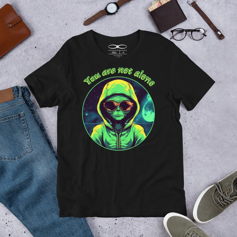 Men's Green Alien You Are Not Alone Graphic Tee