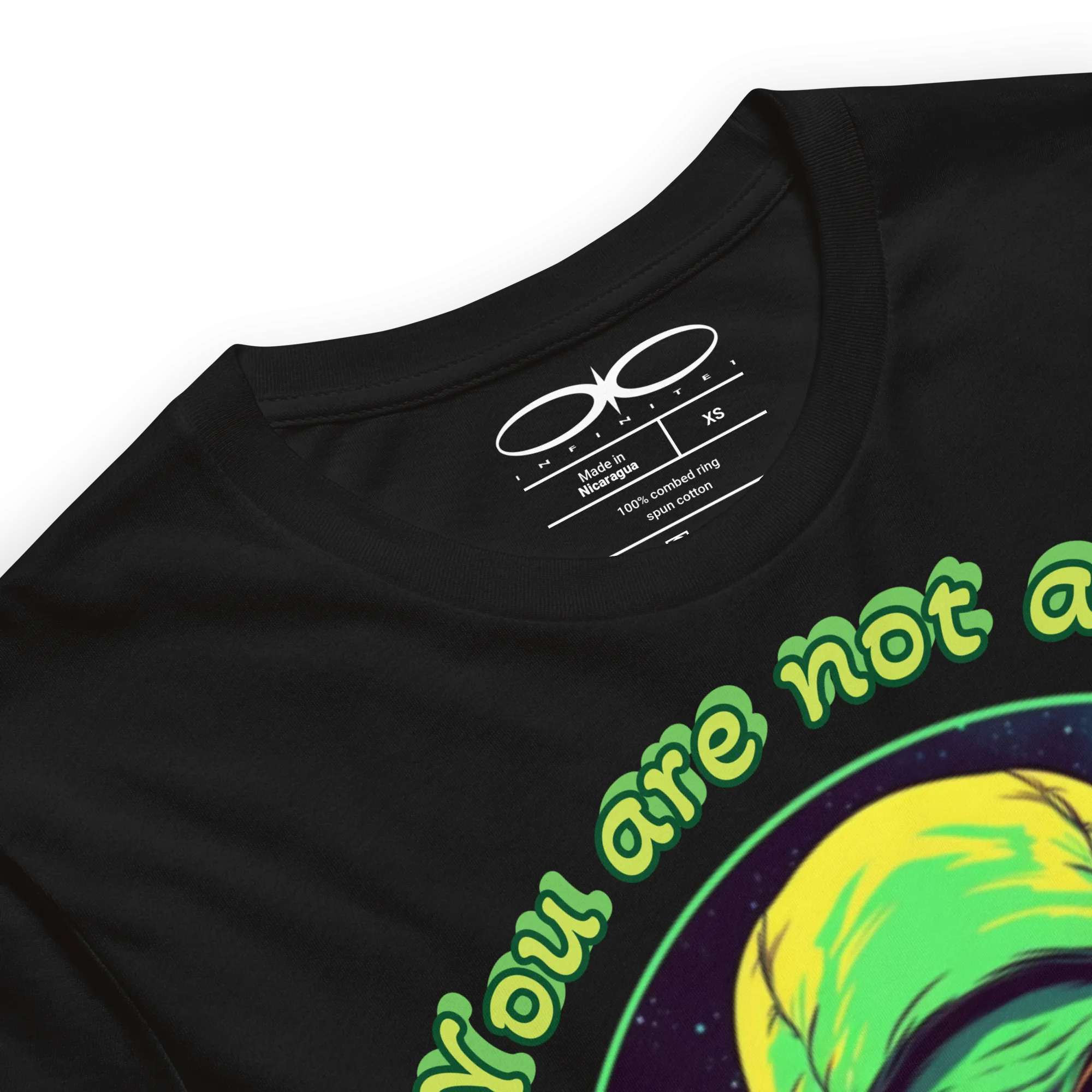 Men's Green Alien You Are Not Alone Graphic Tee