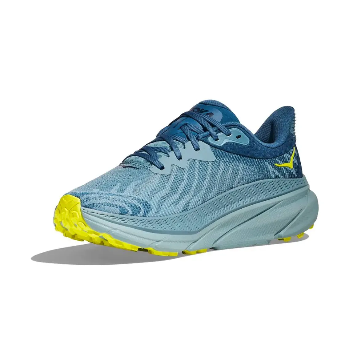 Mens Hoka Challenger ATR 7 (Wide) - Stone Blue/ Evening Primrose