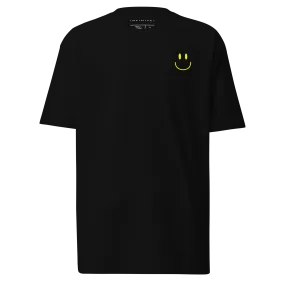 Men’s Smiley Face Graphic And Slogan Black Tee