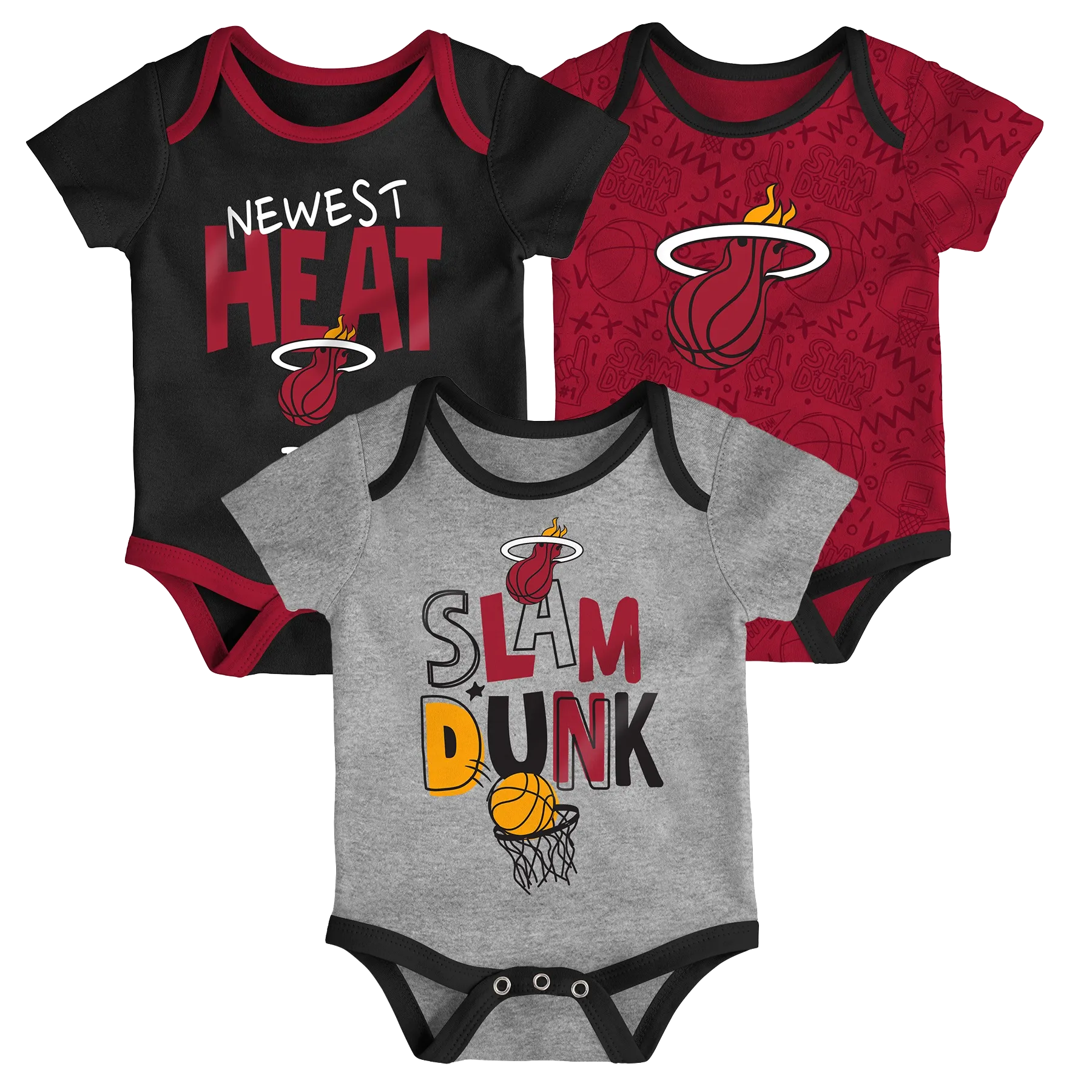 Miami HEAT 3 Piece Slam Dunk Creeper Newborn Set