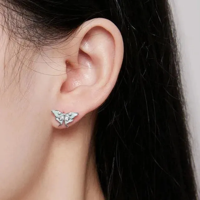 Mint Butterfly Stud Earrings