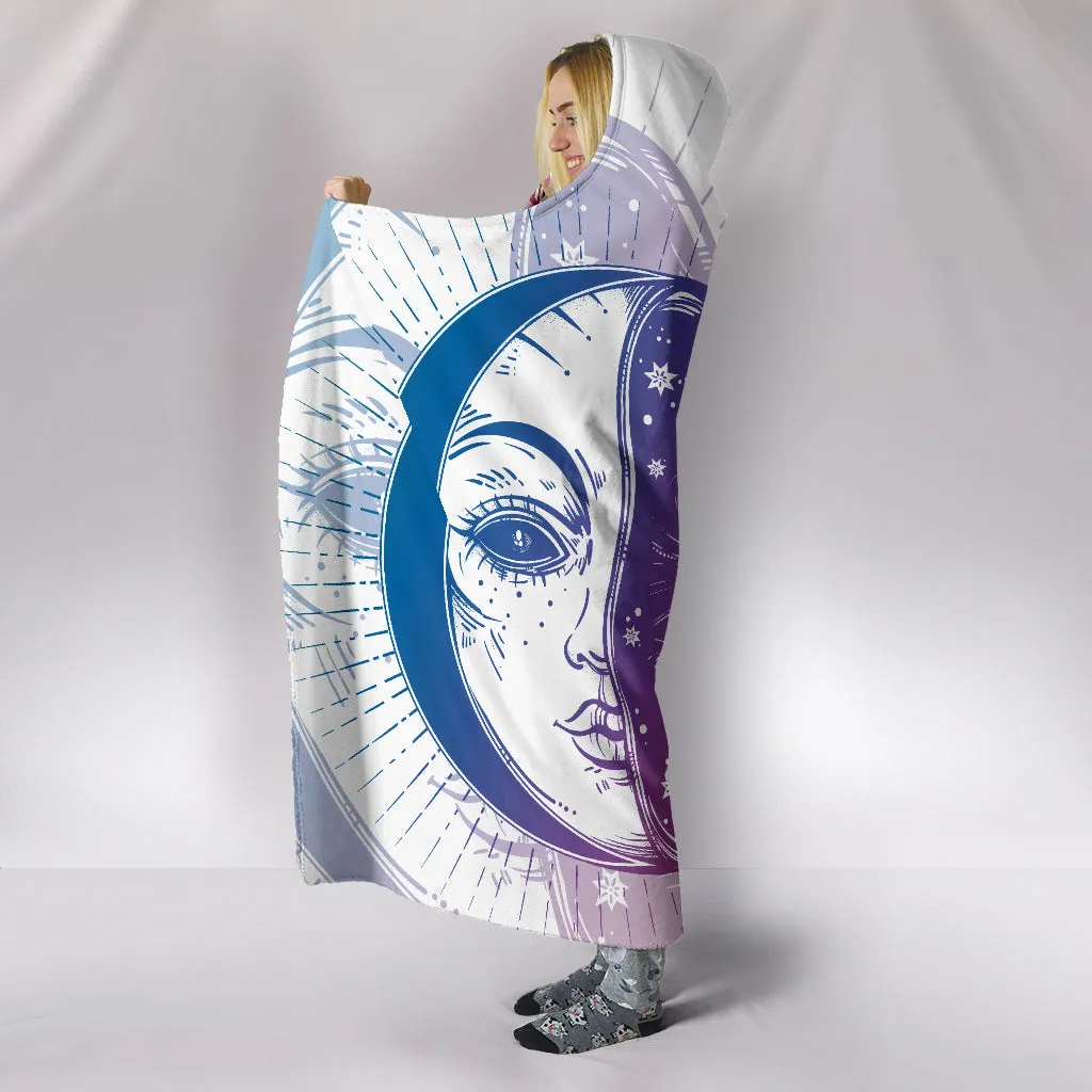 Moon Crescent and Sun Hooded Blanket