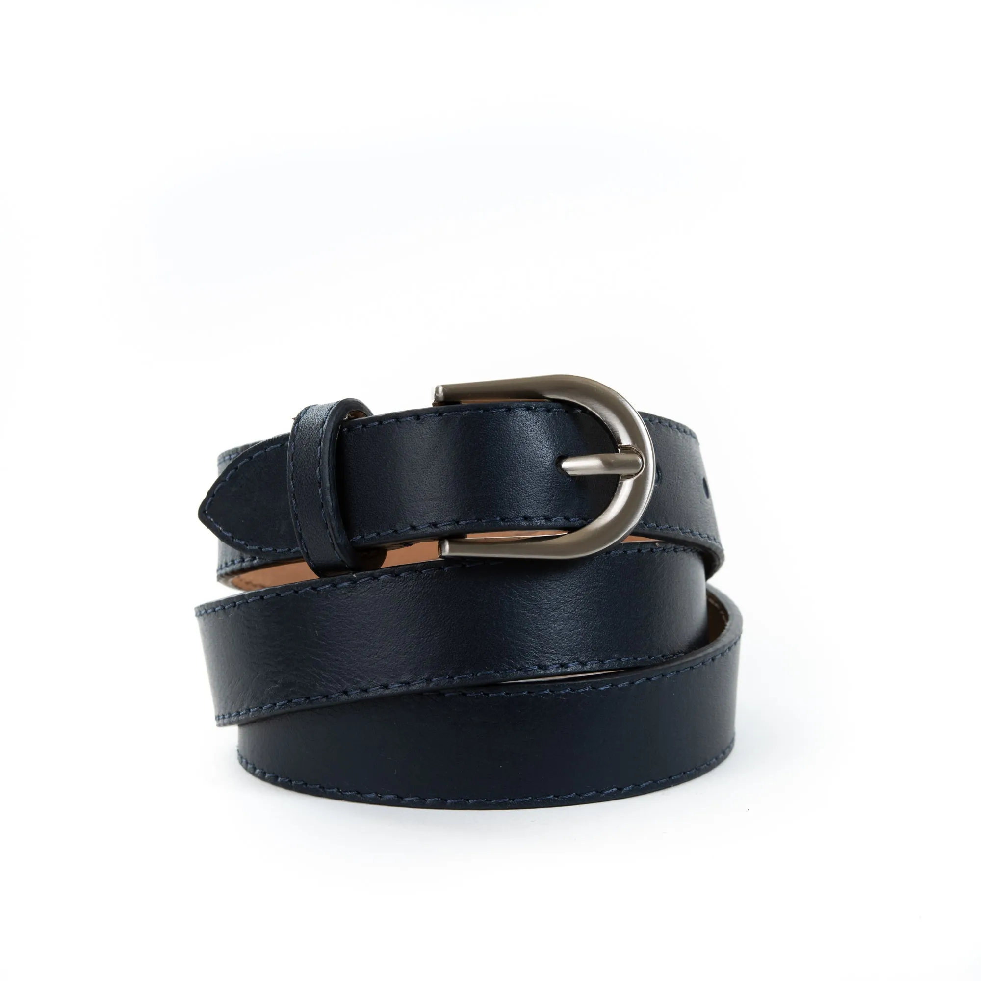 Navy Real Italian Leather Wide Belt Pack of Two