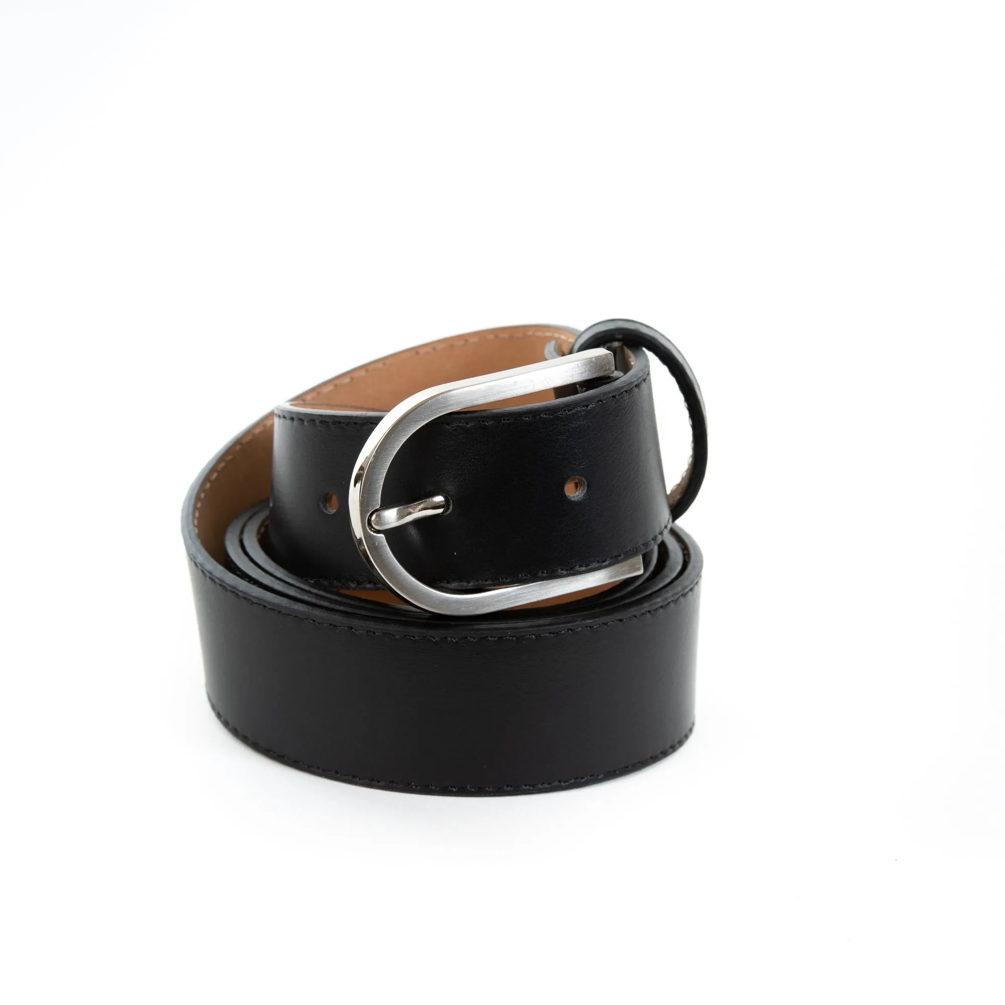 Navy Real Italian Leather Wide Belt Pack of Two