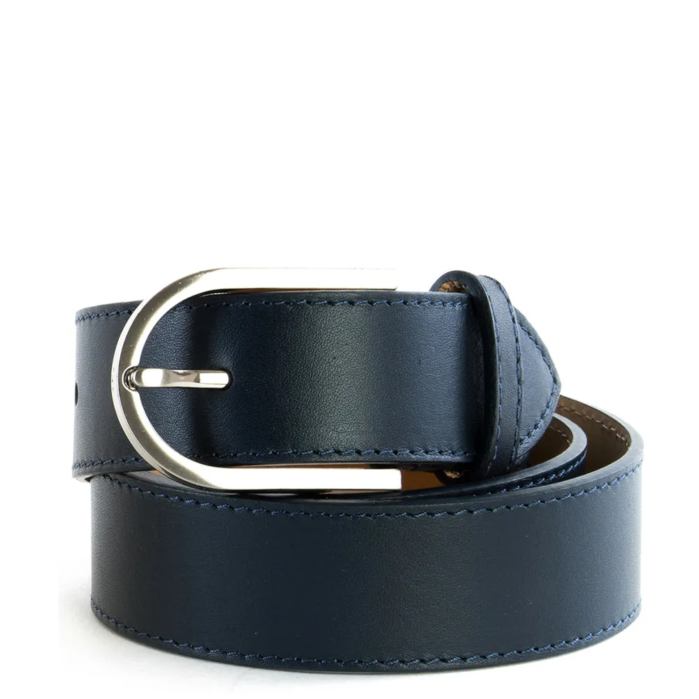 Navy Real Italian Leather Wide Belt Pack of Two