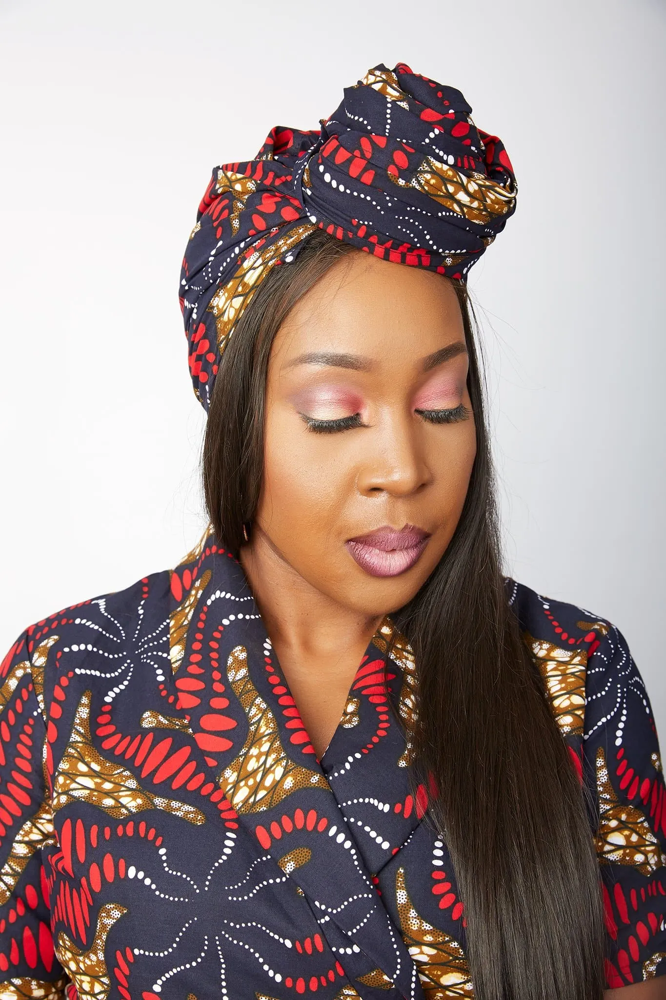 New In African Ankara Print Headwrap/Headtie - Oyinda