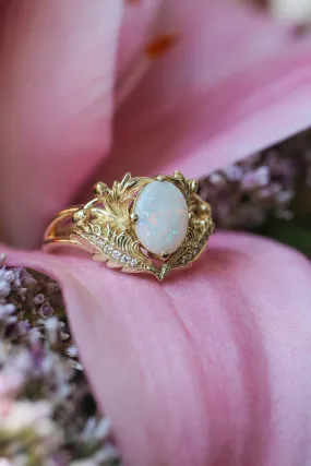 Opal and diamonds engagement ring / Adonis