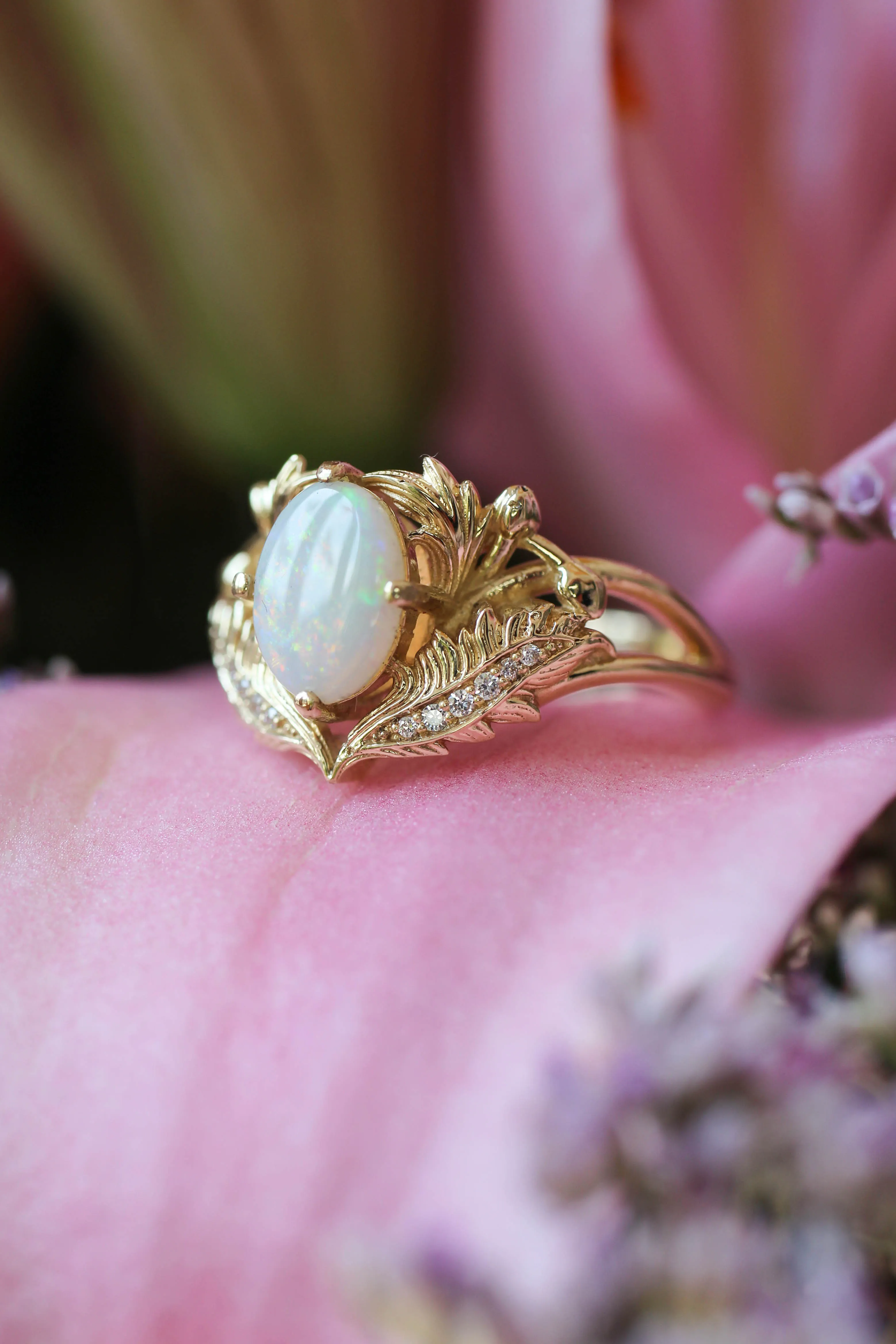 Opal and diamonds engagement ring / Adonis