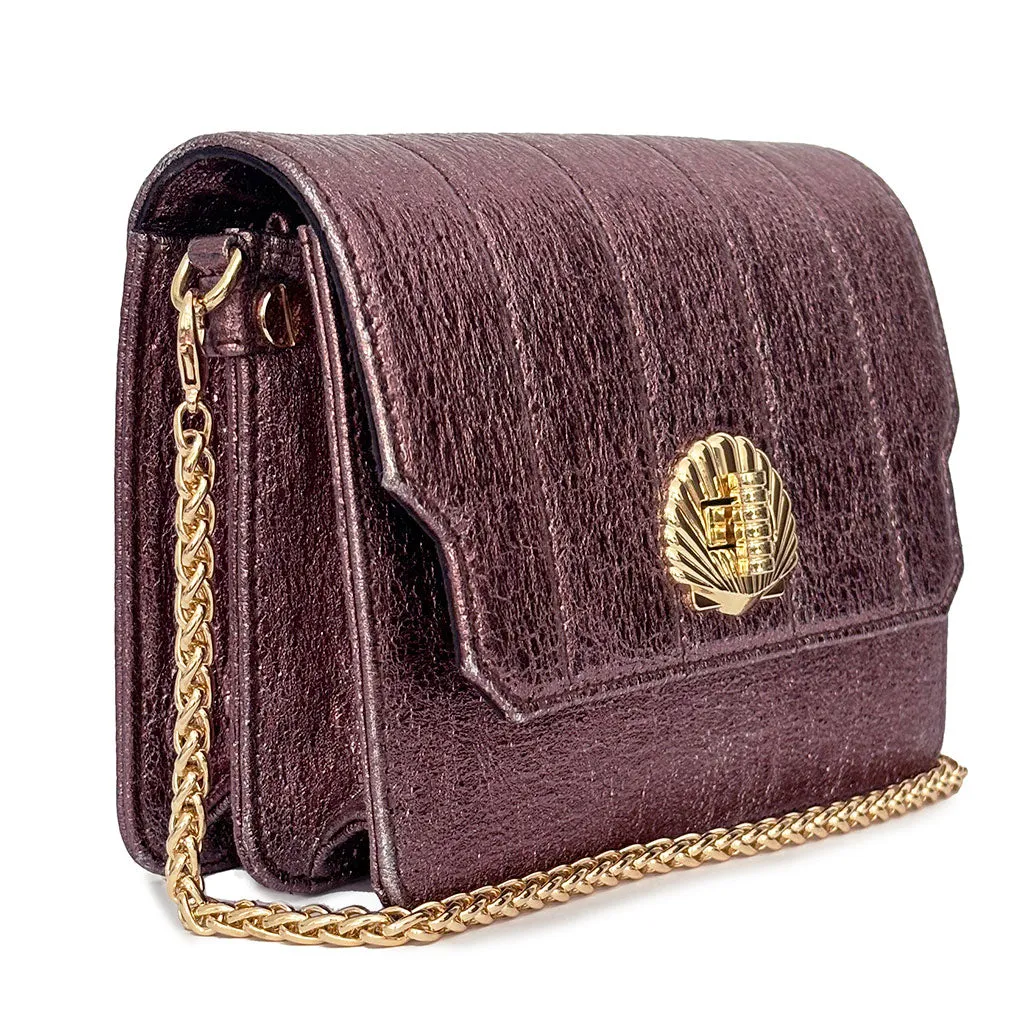 Otis Quilted Shell Shoulder Bag - Mulberry Metallic