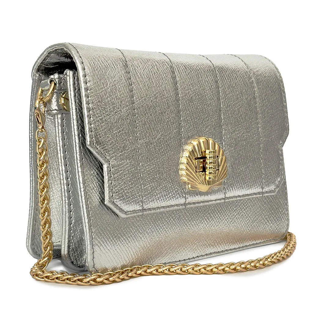 Otis Quilted Shell Shoulder Bag - Mulberry Metallic