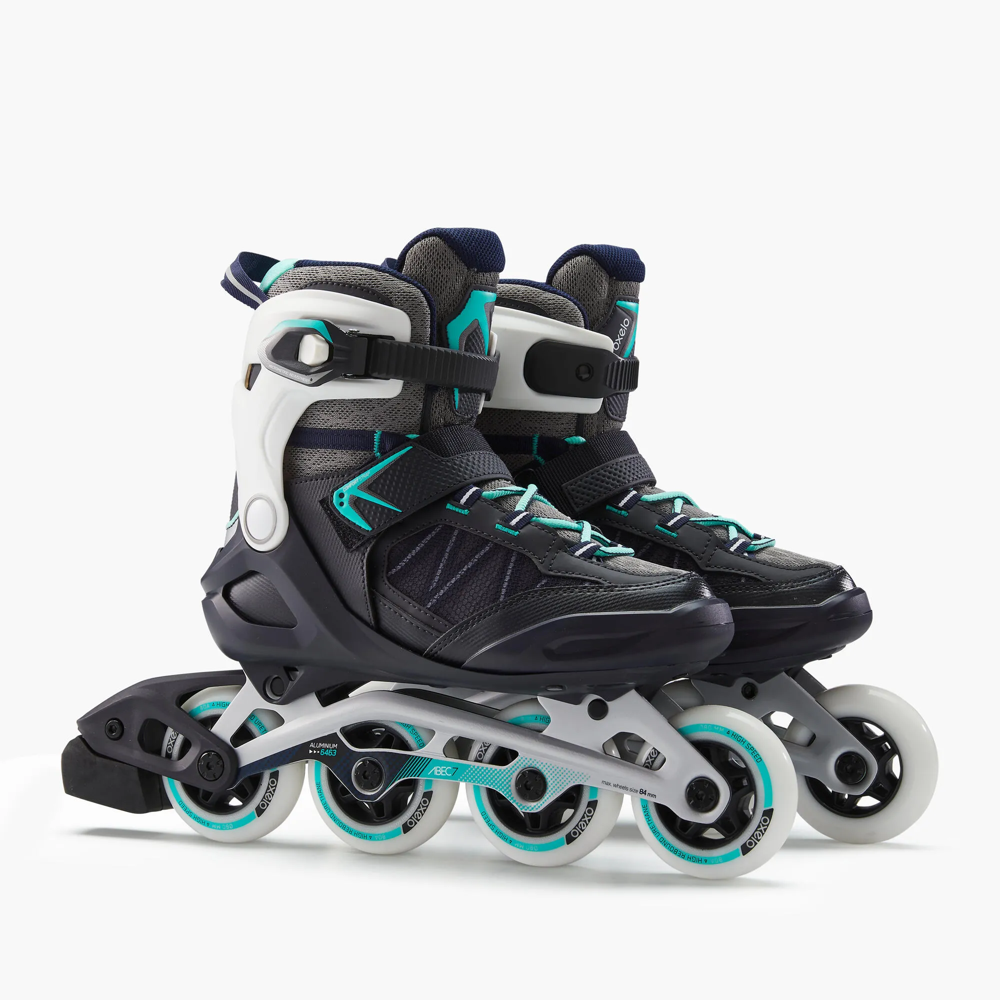 Oxelo FIT500 Inline Fitness Roller Skate Aluminium 80mm 80A Women