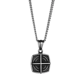 Path Compass Necklace - Silver x Black