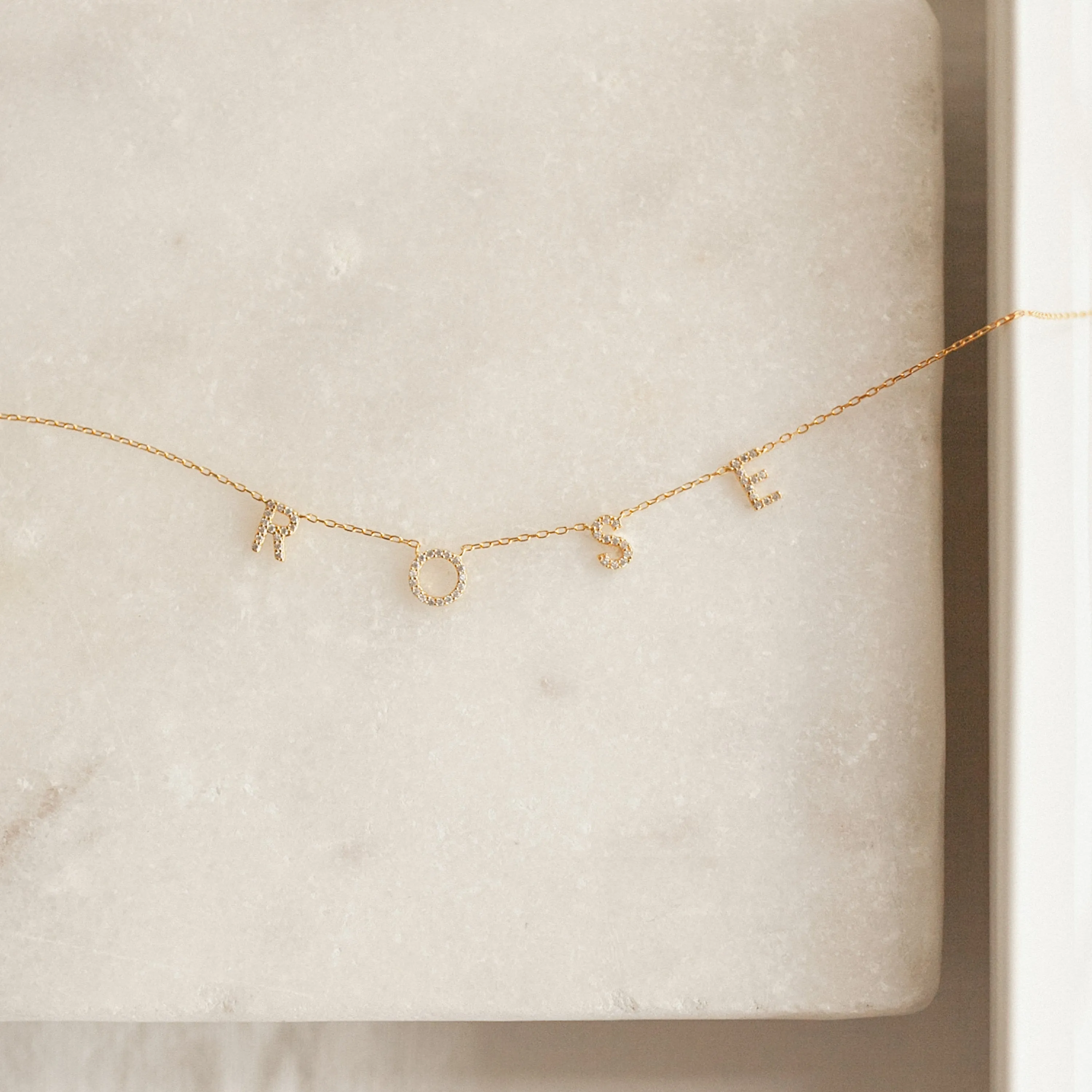 Pave Letter Necklace