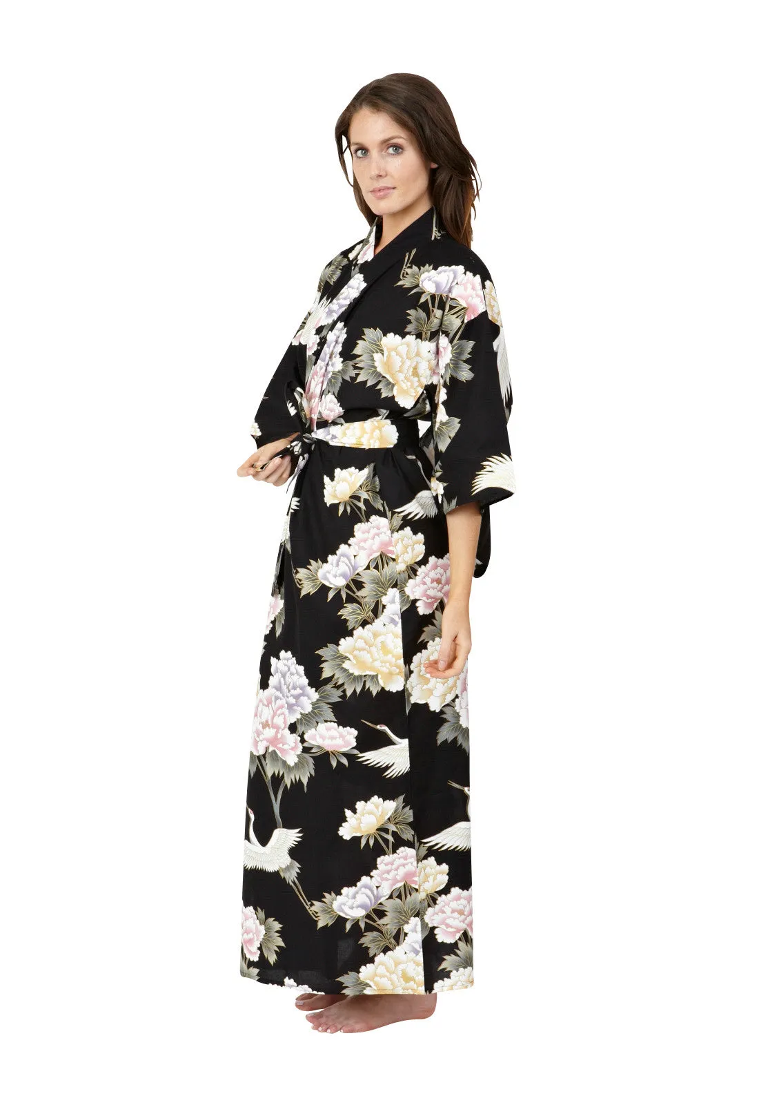 Peony Long Cotton Kimono