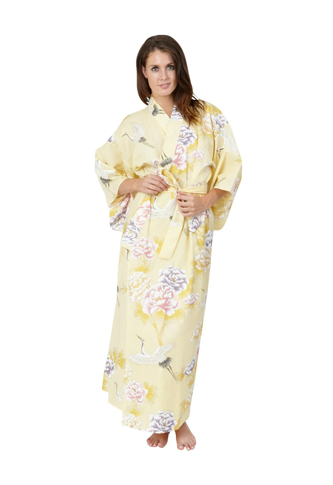 Peony Long Cotton Kimono