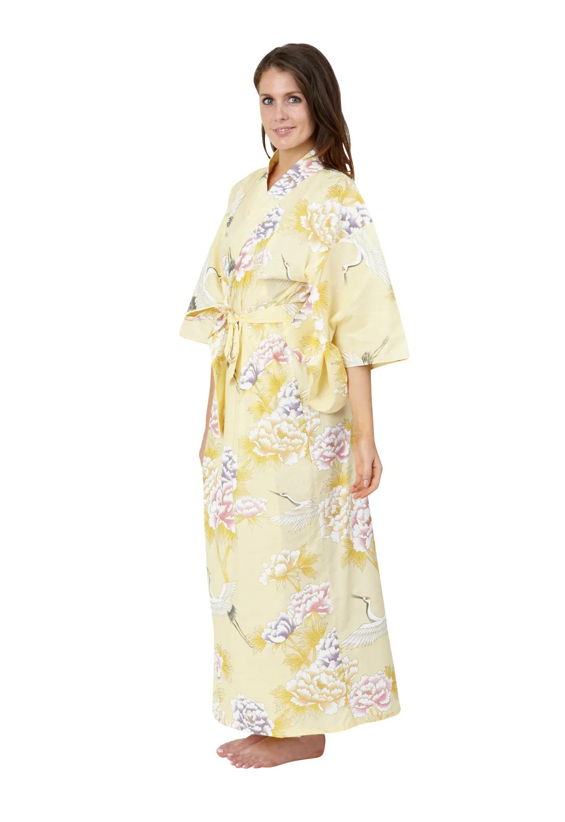 Peony Long Cotton Kimono