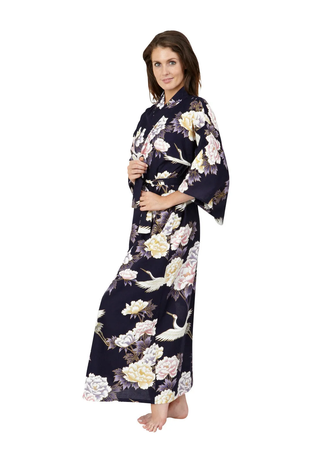 Peony Long Cotton Kimono