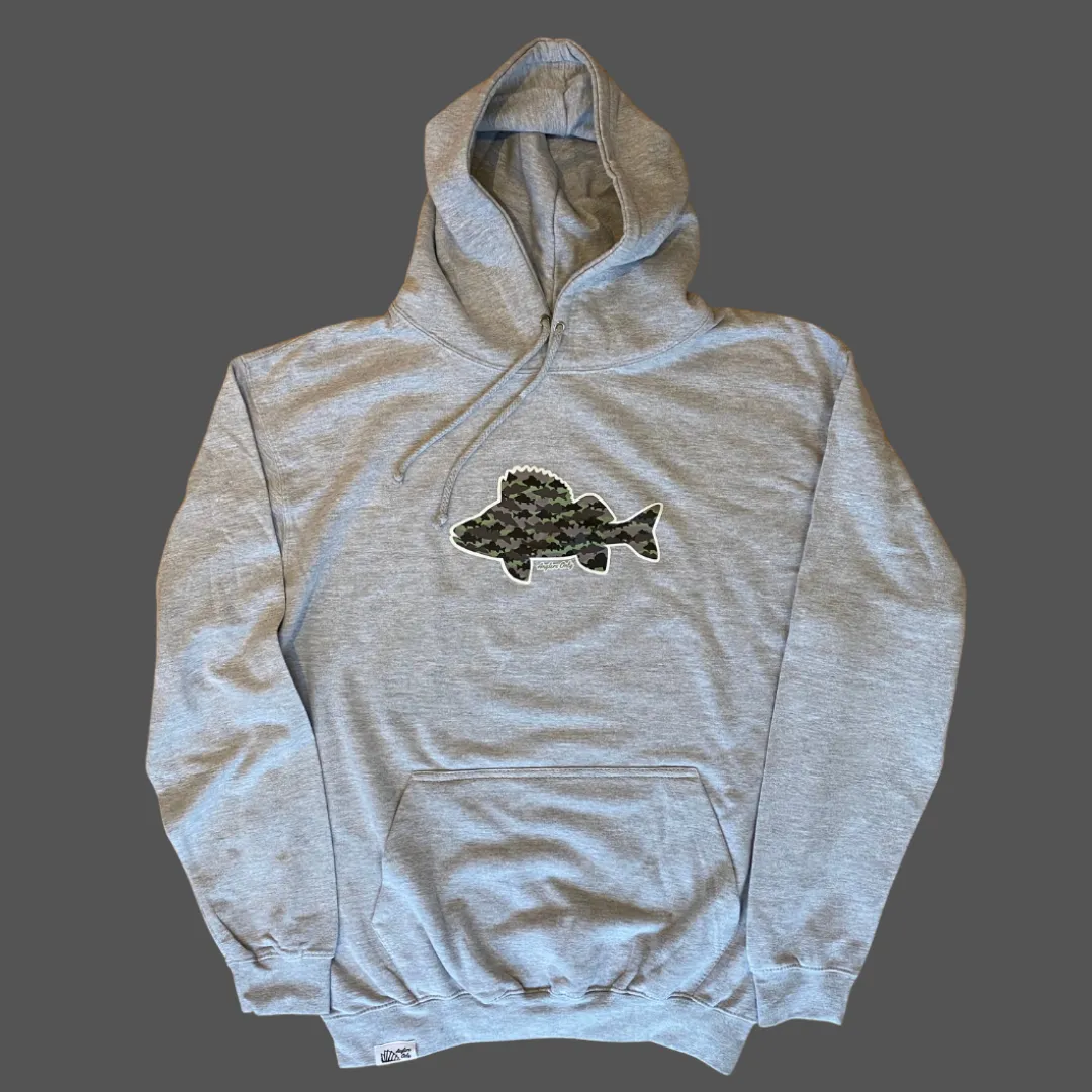 'Perch Camo' Hoodie - Heather Grey