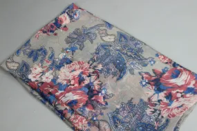 Pink Floral Cotton Scarf