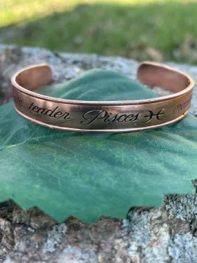 Pisces Copper Cuff Bracelet