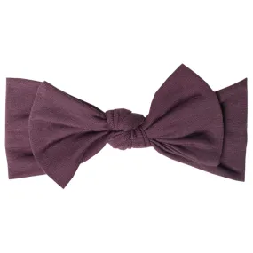 Plum Knit Headband Bow